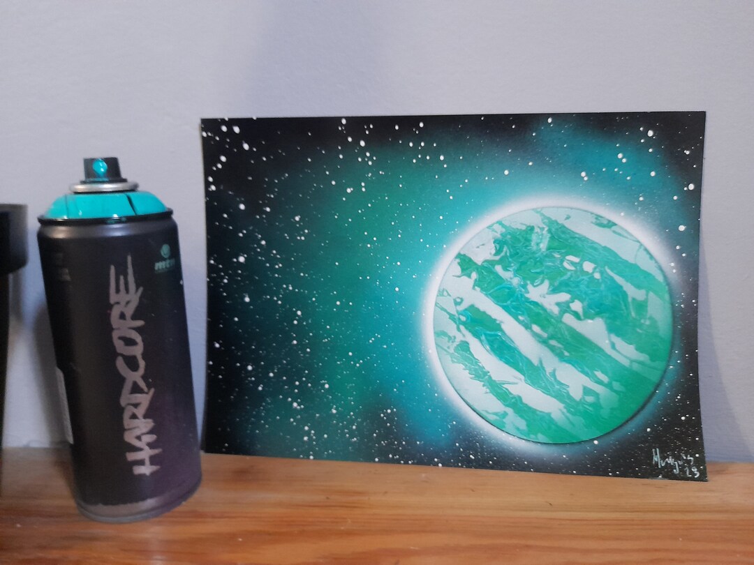 Spray Paint Green Art A4 Glossy Paper Unique Piece Etsy