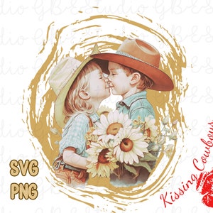 Niño vaquero, niña vaquera SVG, niños png, mamá vaquera png, sublimación occidental, pequeño vaquero y vaquera, girasol png, camiseta occidental png