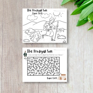 The PRODIGAL SON Bibel Aktivitätsblätter für Kinder, Vbs oder Sonntagsschule oder zu Hause, Digitaler Download