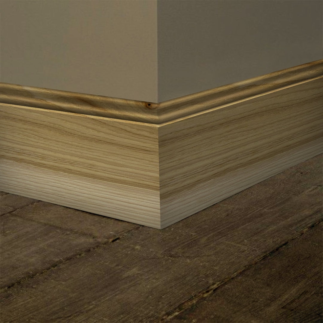 Unfinished Hickory Baseboard Moulding 9/16 in X 4 1/2 in X 7 Ft Solid
