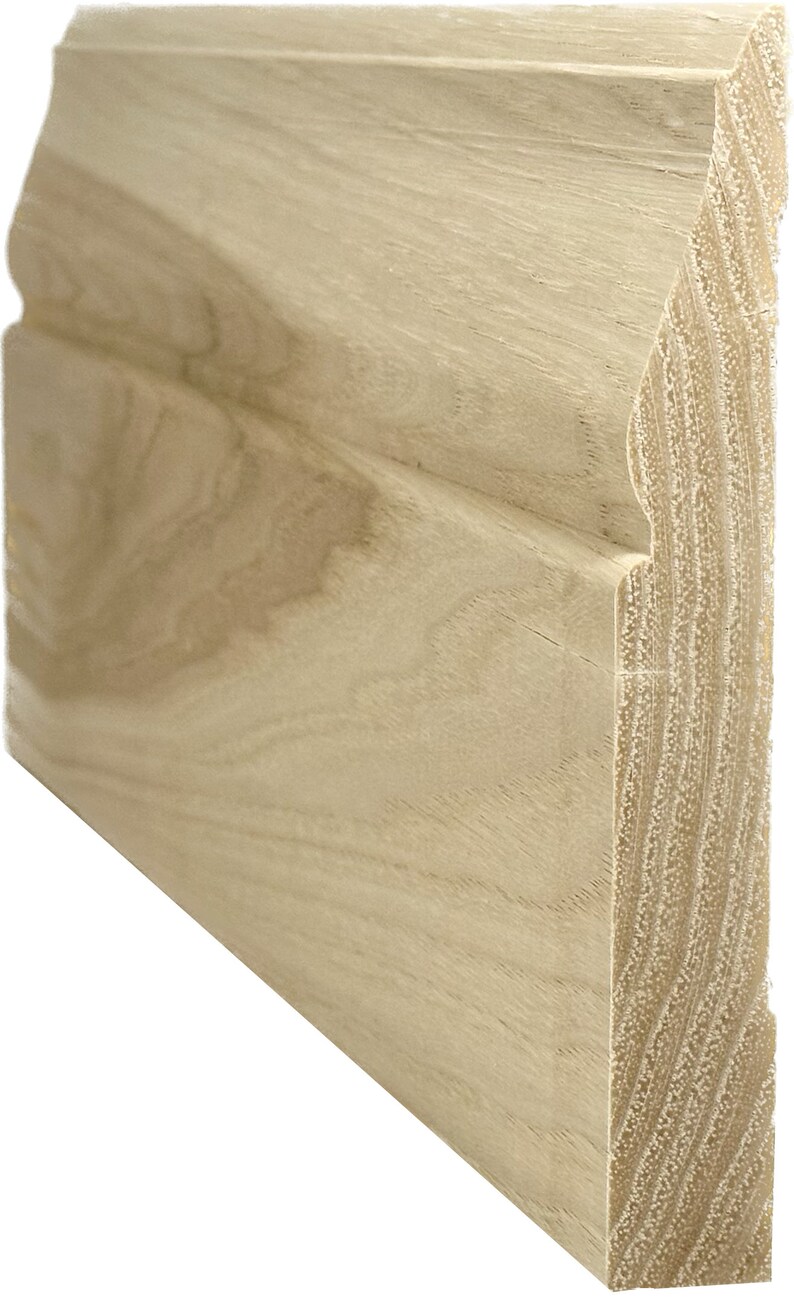Unfinished Hickory Baseboard Moulding 3/4 in X 51/4 in X 7ft Solid Hardwood Molding Decorative