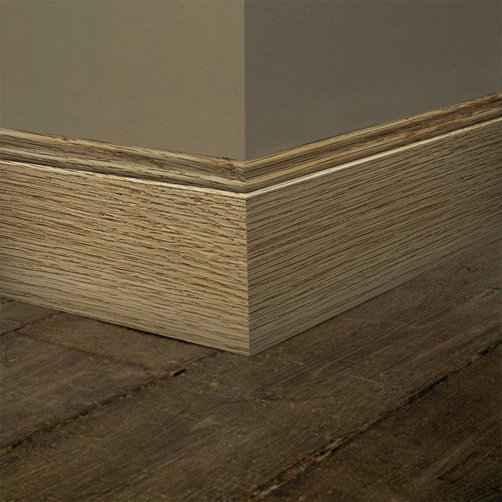 Unfinished White Oak Baseboard Moulding 9/16 in X 4 1/2 in X 7 Ft Solid