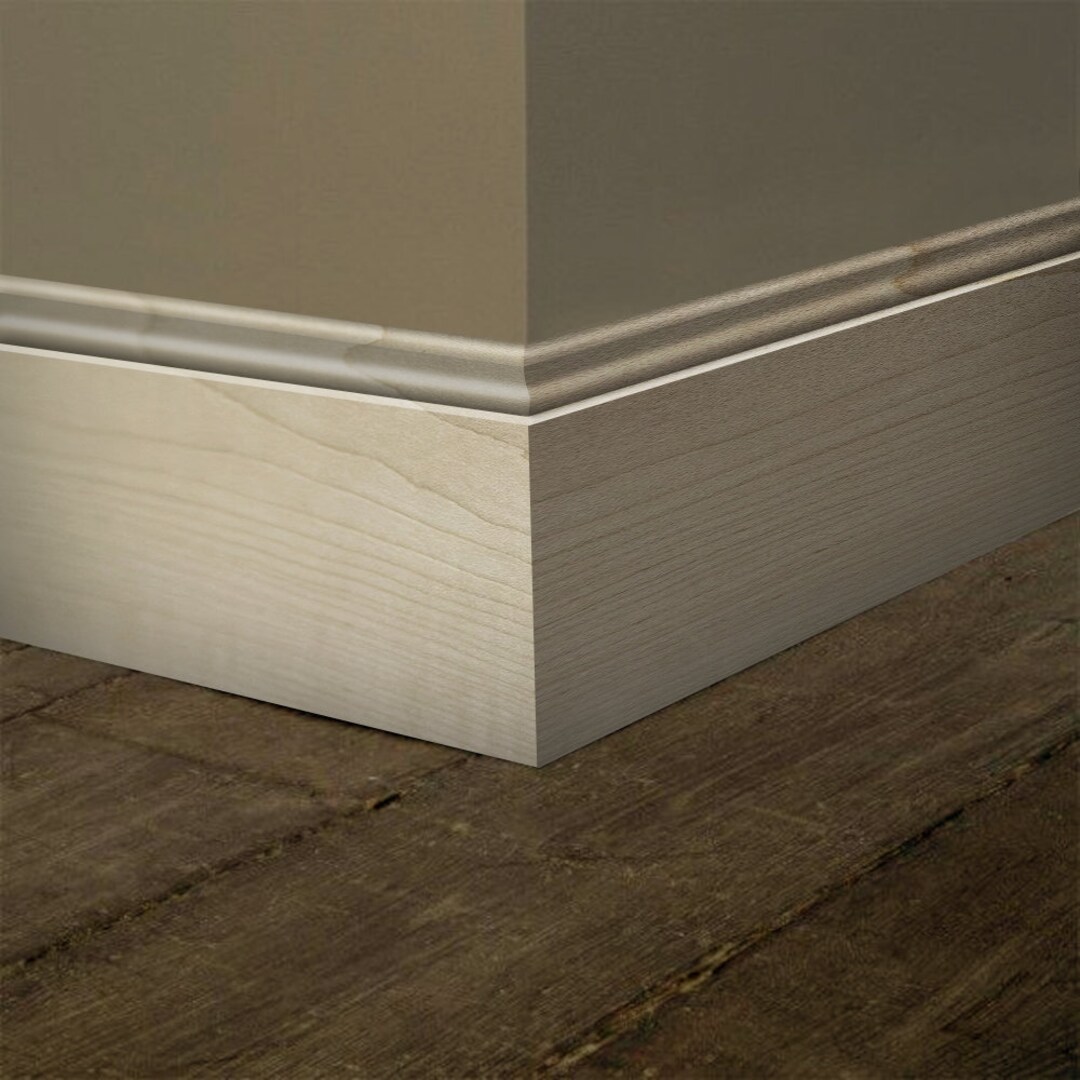 Unfinished Maple Baseboard Moulding 9/16 in X 4 1/2 in X 7 Ft Solid