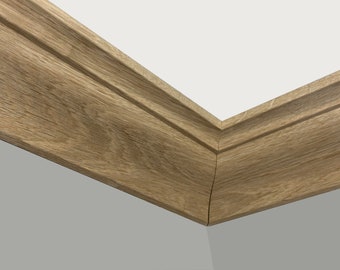 Unfinished White Oak Crown Moulding 3/4 in x 4 1/4 in x 7ft | Solid Hardwood Molding | Decorative Wall and Cabinet Trim