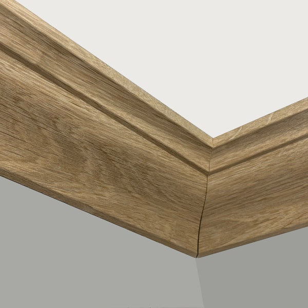 Unfinished White Oak Crown Moulding 3/4 in x 4 1/4 in x 7ft | Solid Hardwood Molding | Decorative Wall and Cabinet Trim