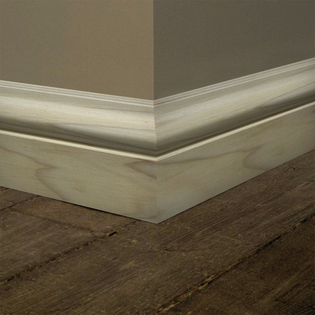 Unfinished Poplar Baseboard Moulding 3/4 in X 51/4 in X 7ft Solid