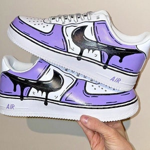 Custom Nike Air Force 1 Shoes Cartoon Lilac
