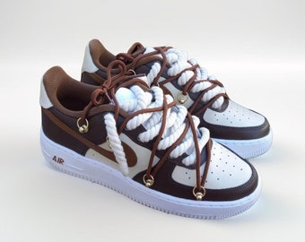 Custom Brown Air Force 1 with overlaces