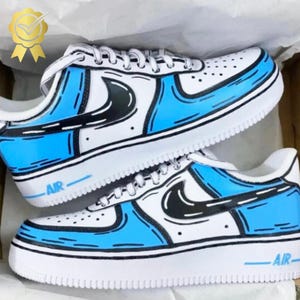 Custom Air Force 1 Blue Cartoon