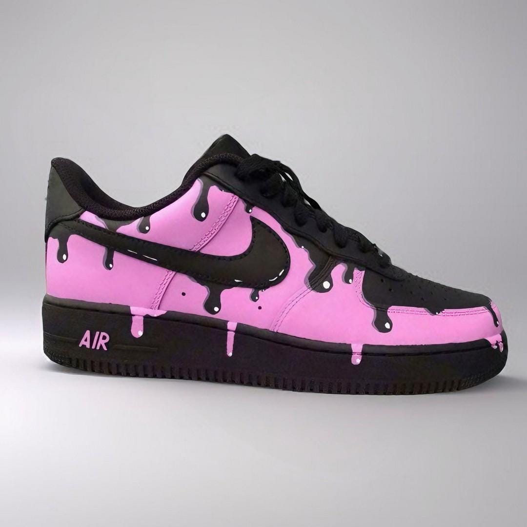 Pink Drip Custom Pink Air Force Ones Custom Nike Air Force Pink