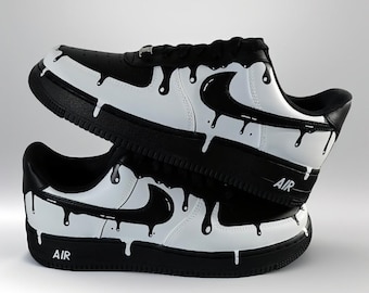 Custom Nike Air Force 1 Shoes white drip