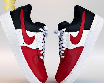 Custom Nike Air Force 1 Black and red