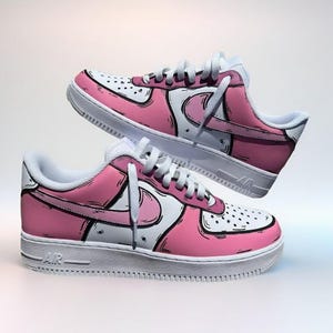 Custom Nike Air Force 1 Shoes Pink Cartoon