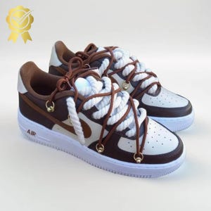 Air Force 1 marrones personalizadas con cordones