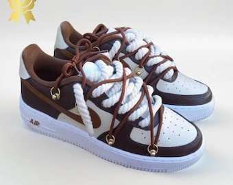 Custom Brown Air Force 1 with overlaces