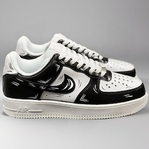 Custom Nike Air Force 1 Shoes cartoon Black