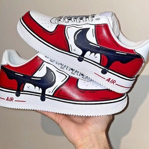 Custom Nike Air Force 1 Shoes Red Cartoon