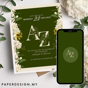 Modèle de carte d'invitation personnalisée pour mariage et fiançailles - Mariage anglais