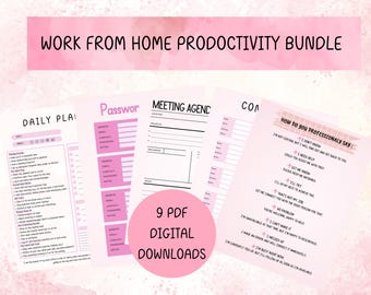 Work From Home Planner Bundle | Productivity & Task Organizer | Meeting Agenda, ToDo List meeting notes  How do you professionally say