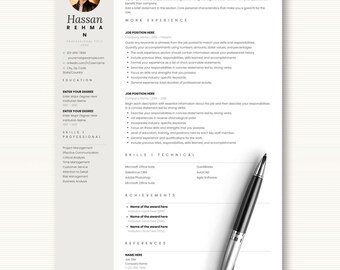 Professional & Modern Resume Template for Word and Pages | Resume Design | CV Template for Word | Professional CV | Instant Download resume