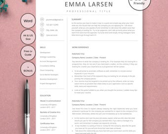 Modello di curriculum ATS / Curriculum adatto ad ATS / Curriculum moderno adatto ad ATS / Modello di curriculum ATS Word / Modello di curriculum professionale ATS