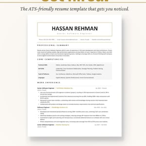 ATS Friendly Resume Template Word, Professional Resume Bundle, Cover Letter References, CV Template Google Docs, Instant Download