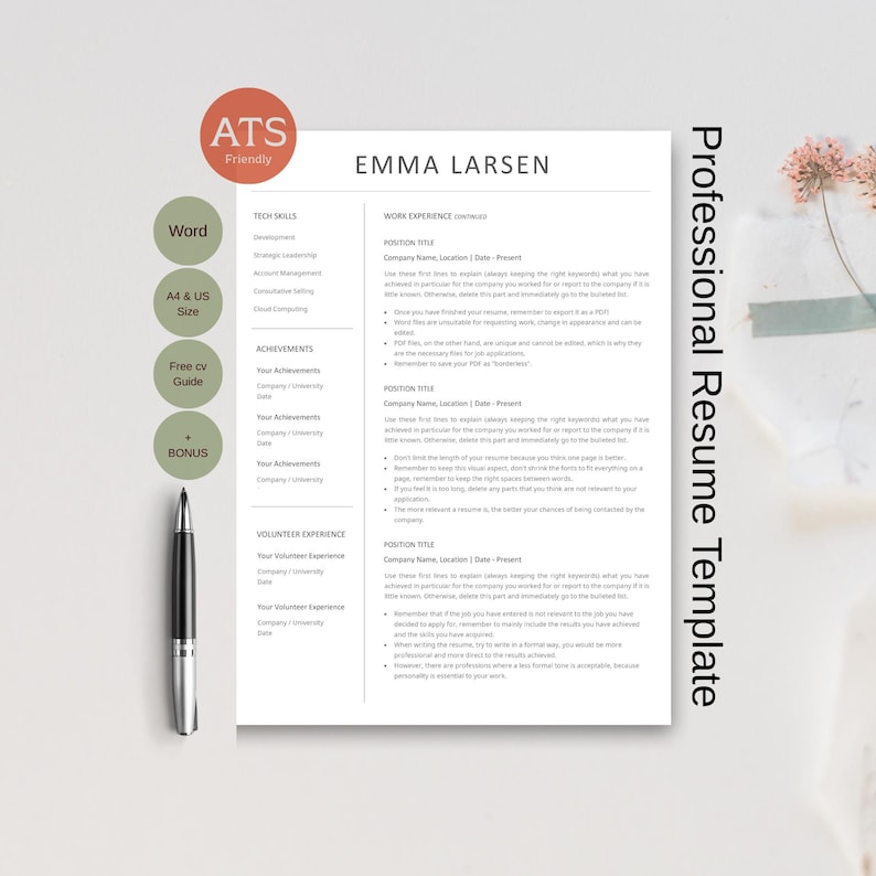 Creative resume design and modern CV template with professional resume layout, ATS-friendly features, and multiple page resume options.