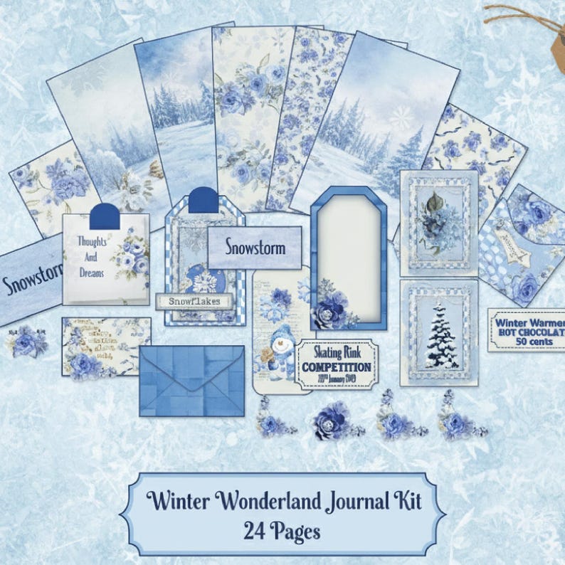 Winter Wonderland Junk Journal Kit | 24 Printable Pages With Tags ...
