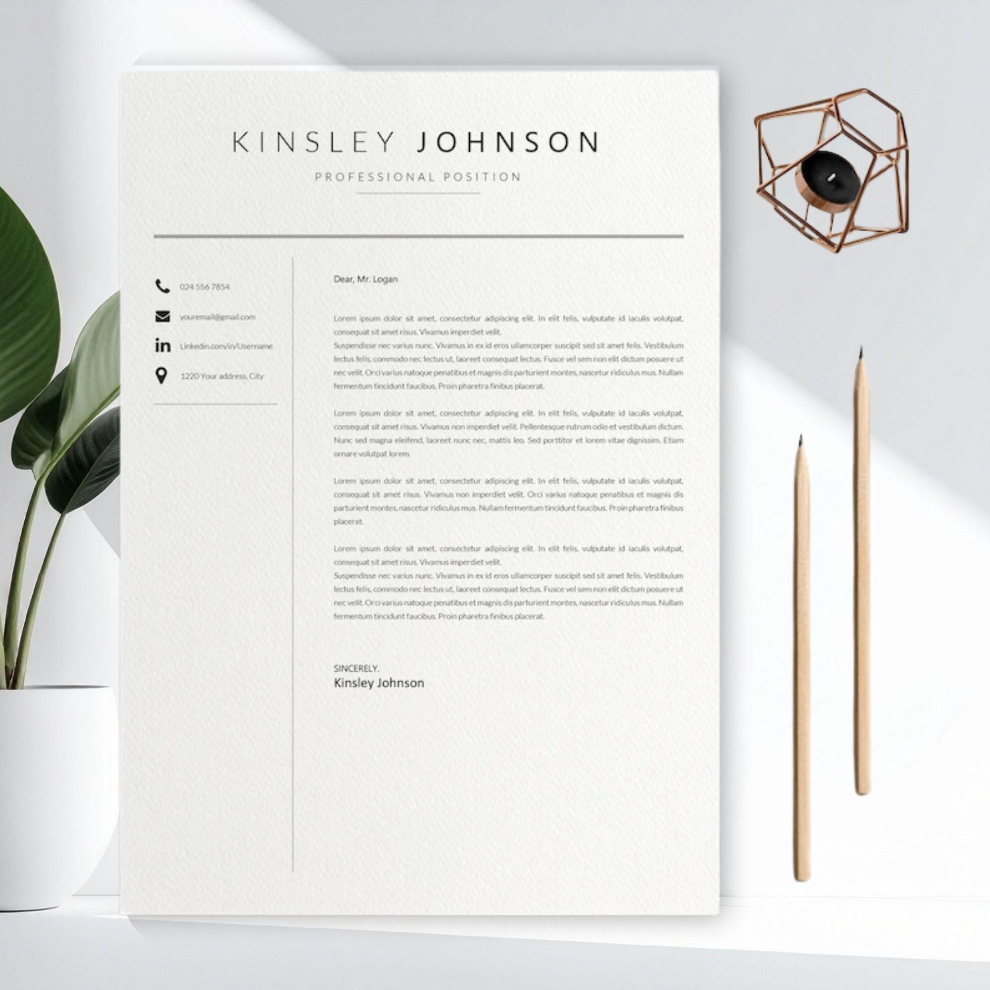 Modern Resume Template | Ats-friendly CV, Cover Letter (word & Google ...