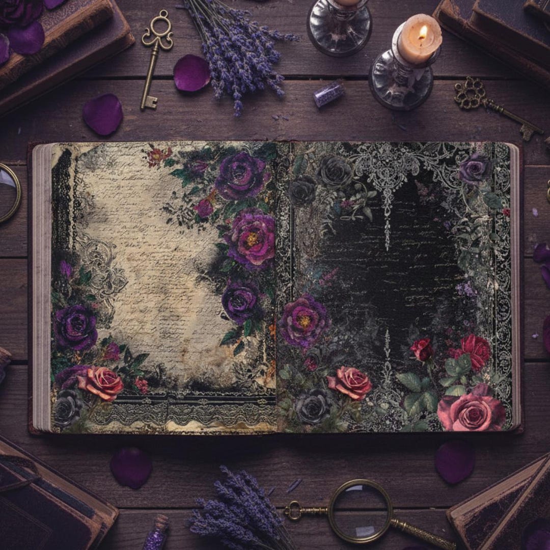 Dark Gothic Junk Journal Pages, Vintage Ephemera High Resolution 300 ...