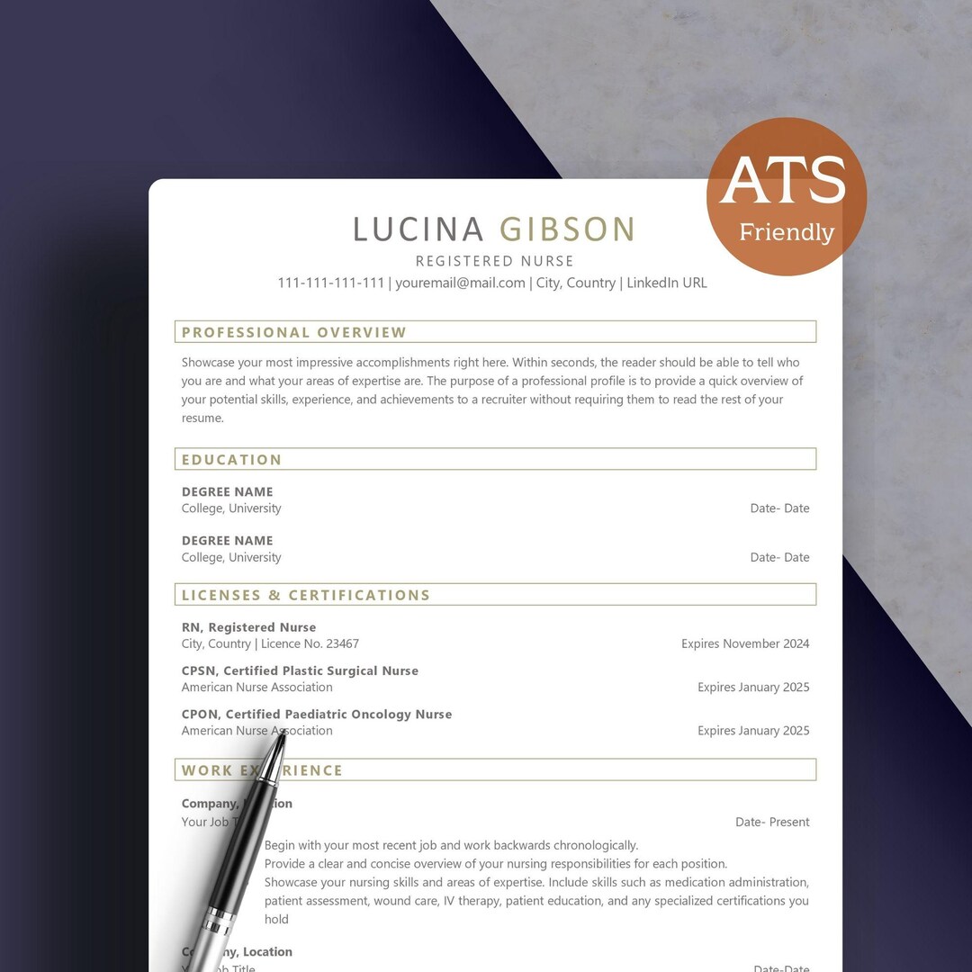 ATS Resume Template | Modern CV Design for Word & Google Docs (digital ...