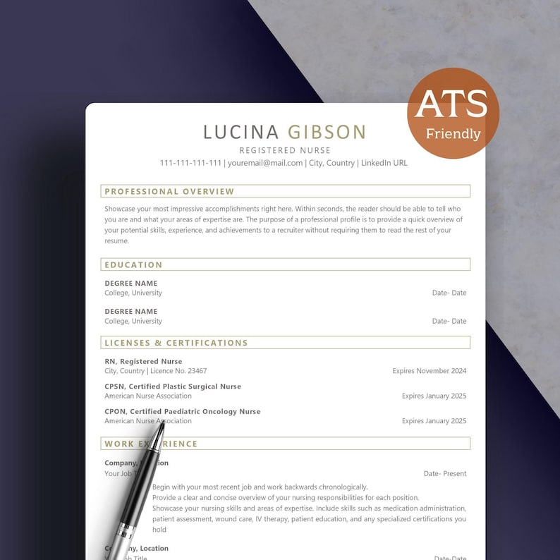 Ats Modren Cv ATS Resume Template | Modern CV Design for Word & Google Docs (digital ...
