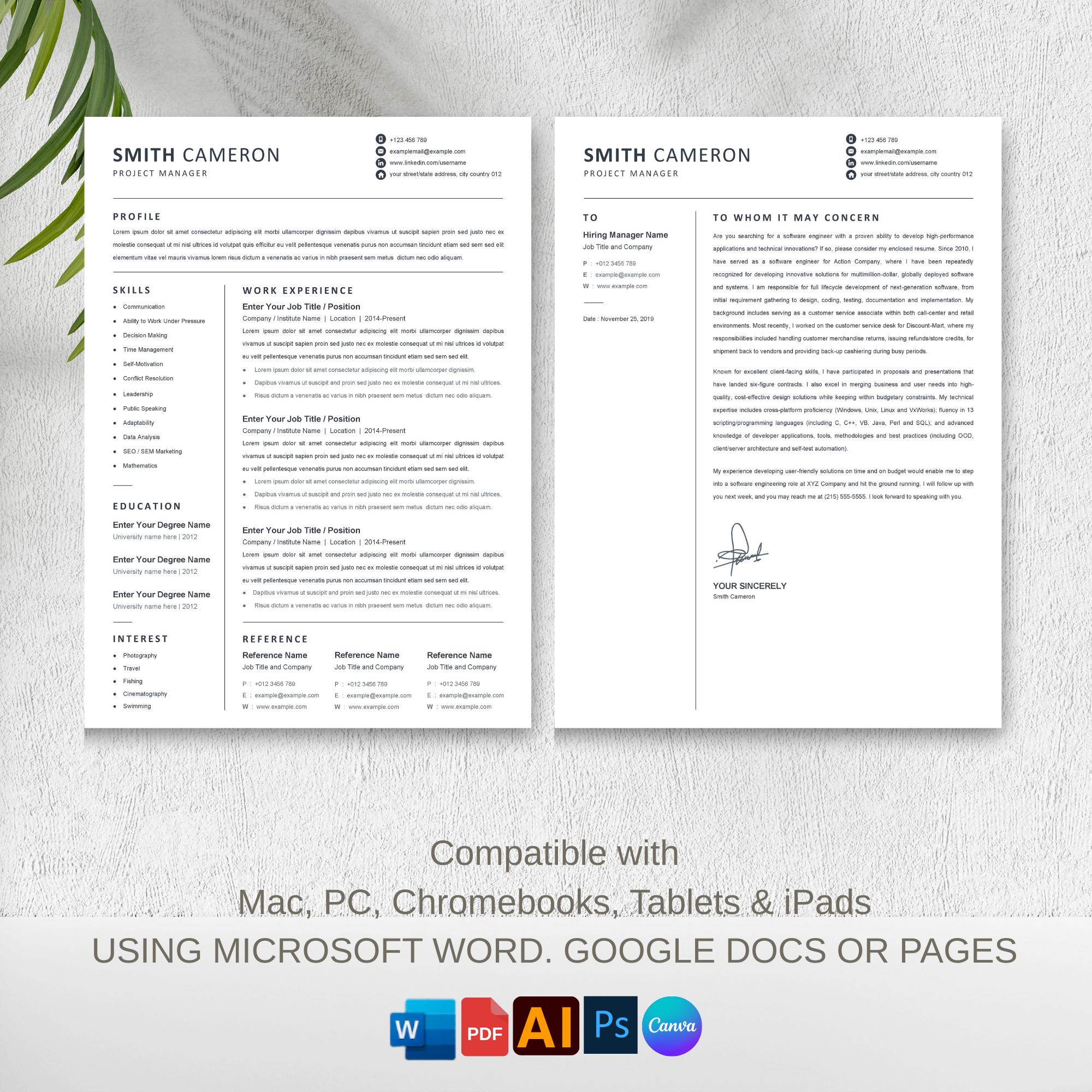 ATS Friendly Resume Template Word, Pages, Google Docs, ATS Resume, ATS ...
