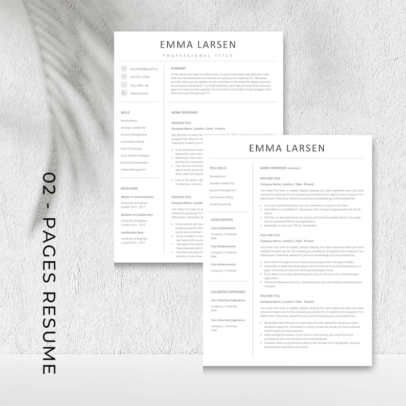 Editable professional CV and resume design with Google Doc Resume, Word Resume, and curriculum vitae template options.