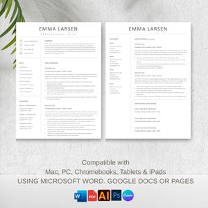 Modern resume template with simple resume design, curriculum vitae layouts, and 1–3 page resume options for job seekers
