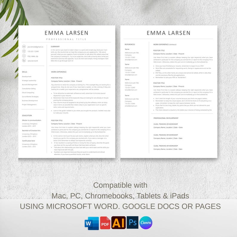Modern resume template with simple resume design, curriculum vitae layouts, and 1–3 page resume options for job seekers