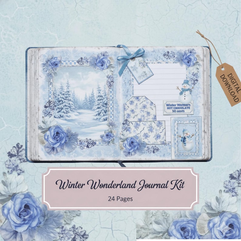 Winter Wonderland Junk Journal Kit | 24 Printable Pages With Tags ...