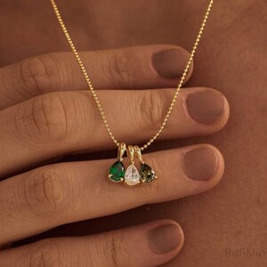 Custom Birthstone Necklace, 14K Gold Diamond Necklace, Anniversary Family Gift for Mom, Bridal Gift for Grandma, Mothers Day Gift for Her