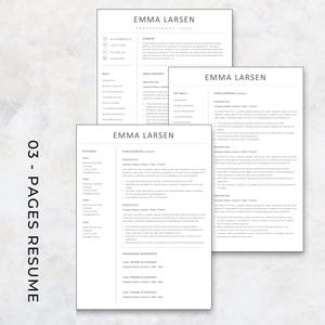 Professional resume template set with 1 page resume, 2 page resume, and 3 page resume layouts included.