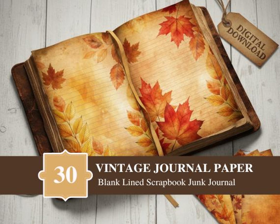 30 Vintage Inspired Junk Journal Paper Kit | Printable Scrapbook Pages ...