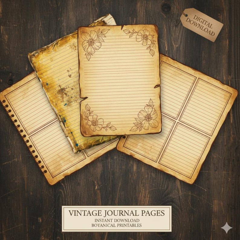 Blank Notebook Junk Journal Paper | Printable Lined Paper | Junk ...