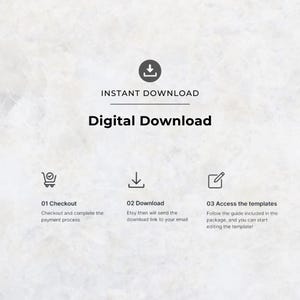 Peut inclure: Visuel pour un t&eacute;l&eacute;chargement num&eacute;rique avec les mots "T&Eacute;L&Eacute;CHARGEMENT INSTANTAN&Eacute;" et "T&eacute;l&eacute;chargement Num&eacute;rique". Il pr&eacute;sente les &eacute;tapes : paiement, t&eacute;l&eacute;chargement et acc&egrave;s aux mod&egrave;les. Le fond a une texture marbr&eacute;e.