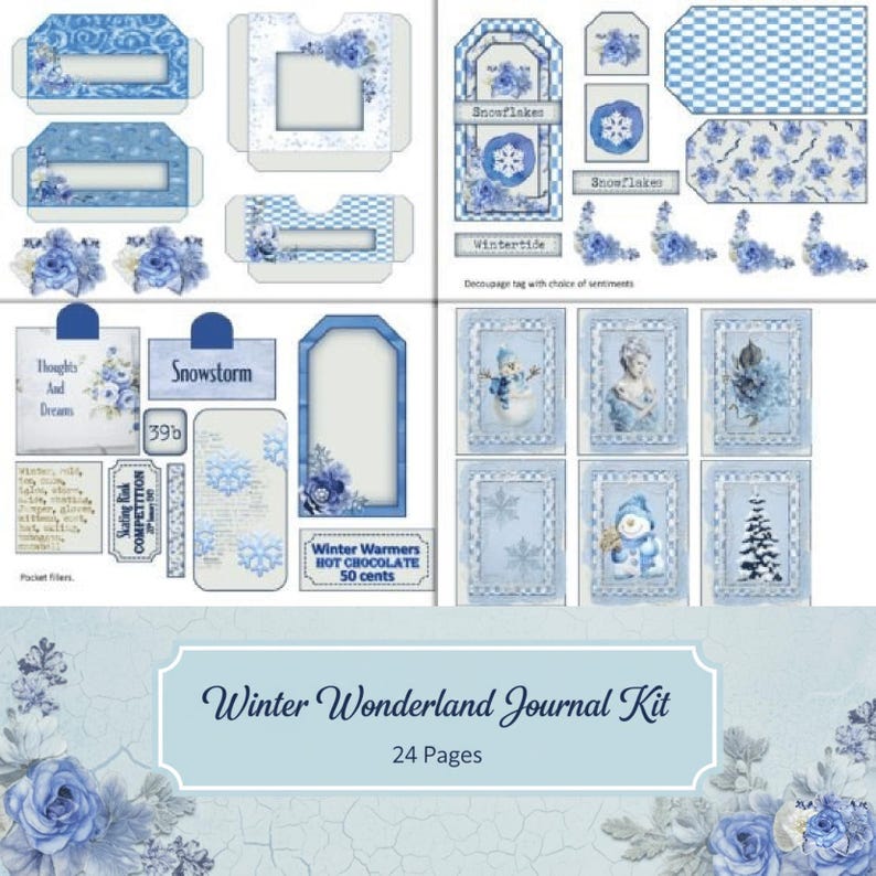 Winter Wonderland Junk Journal Kit | 24 Printable Pages With Tags ...