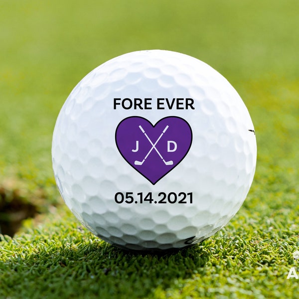 Wedding Anniversay Fore Ever Gift - Engagement Gift - Custom Golf Balls - Personalized Gift - Golf Proposal Gift - Fiance - Customizable