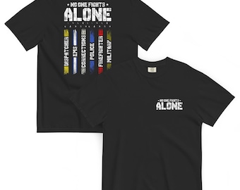 No One Fights Alone Flag - Support Our First Responders - Sticker ...