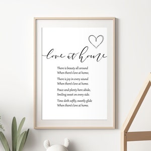 Love at Home LDS Hymn Print, Elegant Brush Script Lyrics, Mormon Family Home Evening Decor, Relief Society Gift, Custom Colors and Sizes