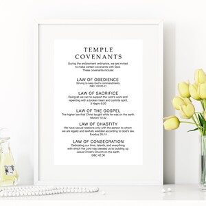 Printable LDS Temple Covenants Poster, Inspirational Book of Mormon ...