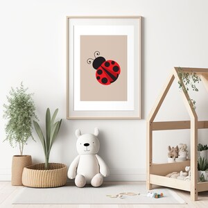 Printable Ladybug Wall Art Decor Set of 3. Contemporary Red Ladybird ...