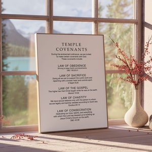 Printable LDS Temple Covenants Poster, Inspirational Book of Mormon ...