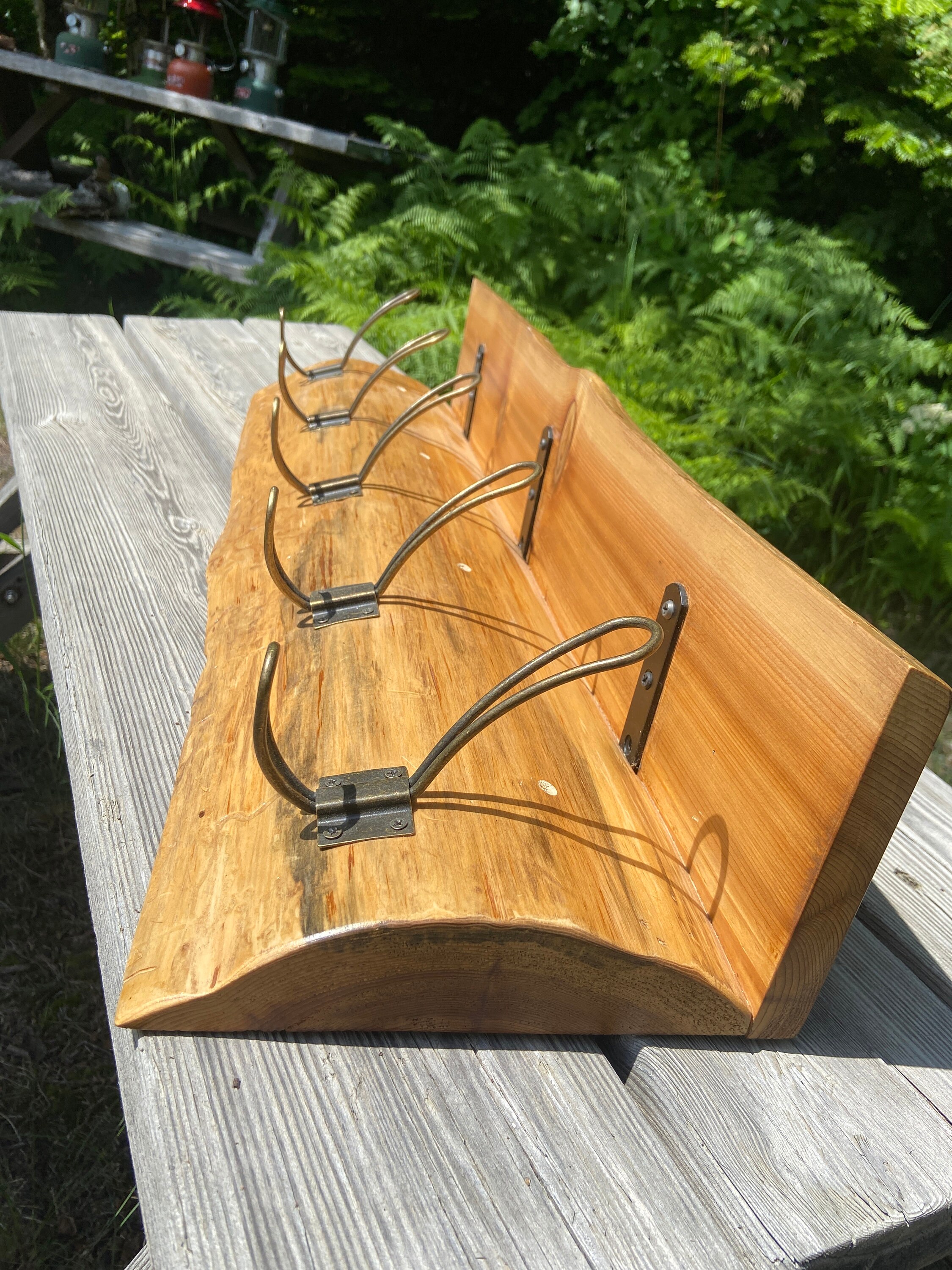 Log Coat Racks Half Log Cedar Coat Rack With Shelf - Etsy